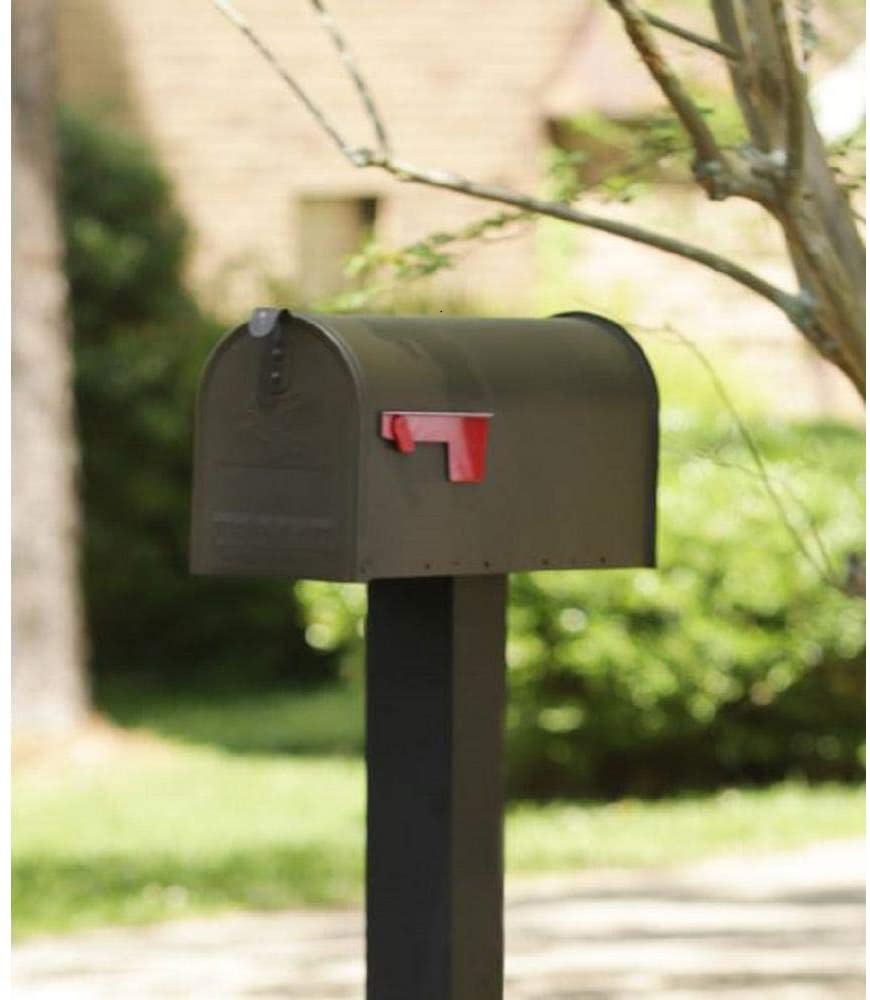 Medium Bronze Galvanized Steel PostMount Mailbox